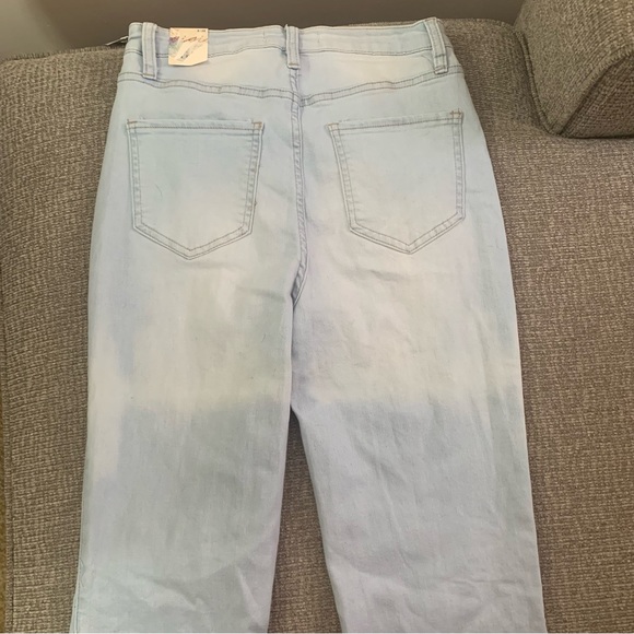 Two Tone Patchwork Fit and Flare Bell Bottom Hippie Boho Jeans Size 9 NEW - Picture 6 of 10